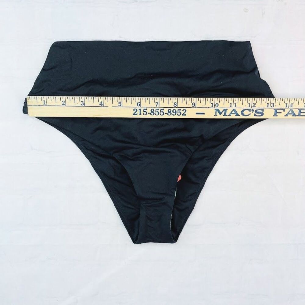 prAna Aurelia Bikini Bottom Women XS Black High Rise Cheeky Beach Vacation NEW! - Picture 10 of 14